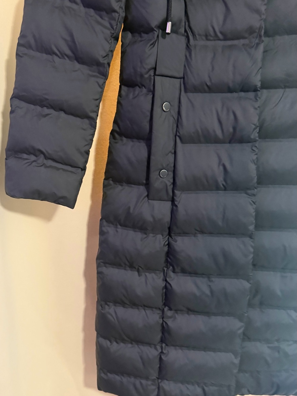 Kenneth Cole Black Long Quilted Puffer Coat with Hood - Picture 5 of 7
